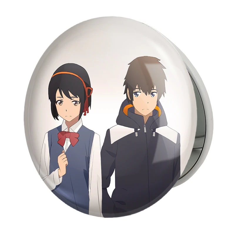 آینه جیبی خندالو طرح تاکی تاچیبانا و میتسویا میامیزو انیمه یورنیم Your Name مدل تاشو کد 16285 