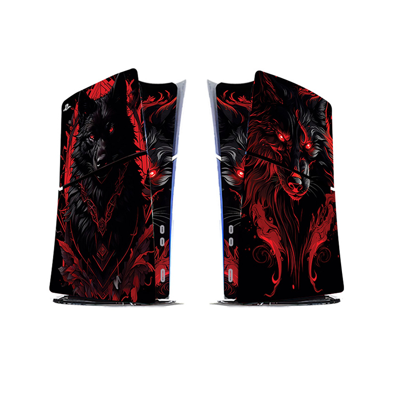 برچسب کنسول بازی پلی استیشن5 اسلیم دیجیتال توییجین وموییجین مدل wolf 03 مجموعه6 عددی