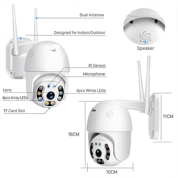 دوربین مداربسته تحت شبکه هوشمند مدل چرخشی بیسیم WIFI V380 عکس شماره 2