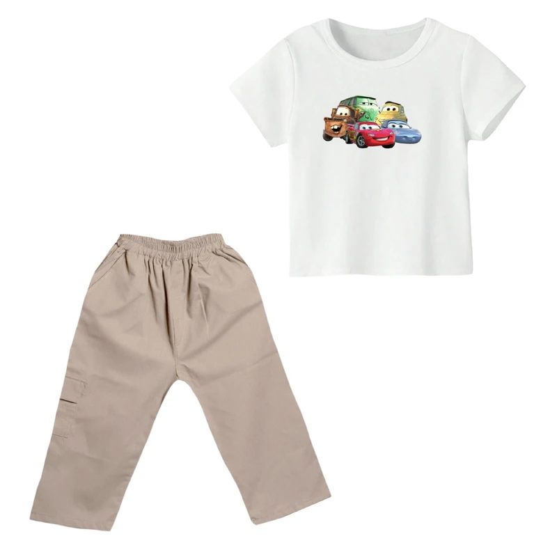 ست تی شرت و شلوارک پسرانه مدل ماشین ها کد ۳