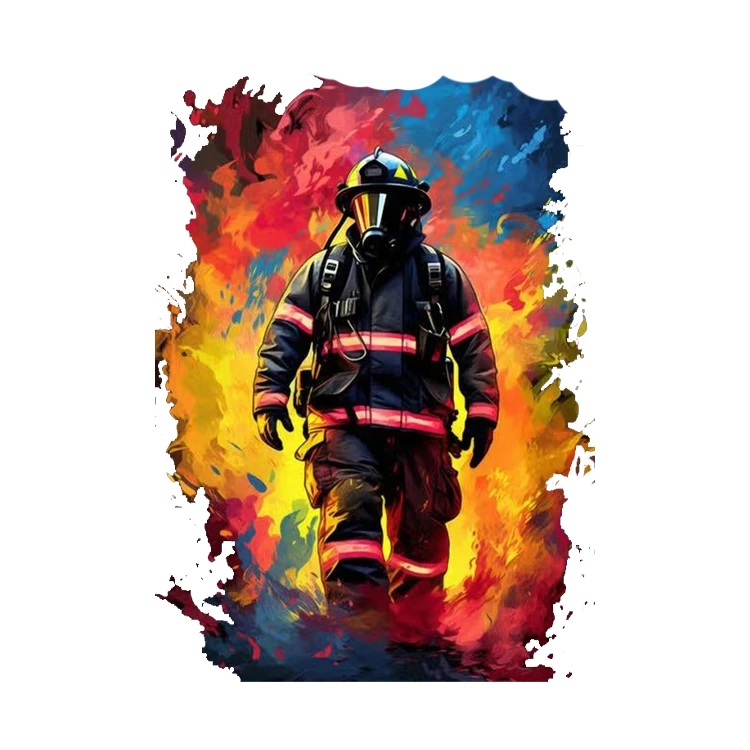 استیکر پارچه و لباس پاد آفرین مدل اتش نشانی کد 4413