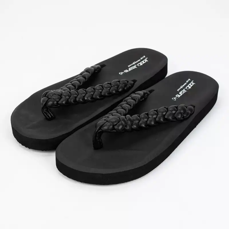 دمپایی لاانگشتی زنانه جوتی جینز مدل soft کد 05 رنگ مشکی