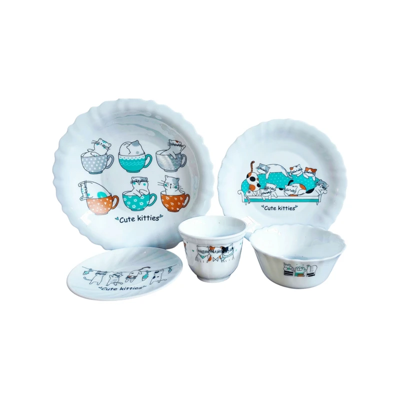 سرویس غذاخوری 5 پارچه کودک پارس اپال مدل کیوت کد 763