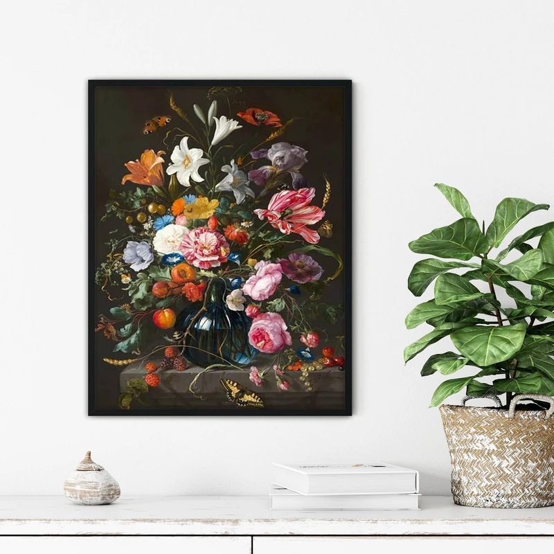 تابلو آتریسا طرح نقاشی کلاسیک مدرن مدل ATFHB77 فریم مشکی 