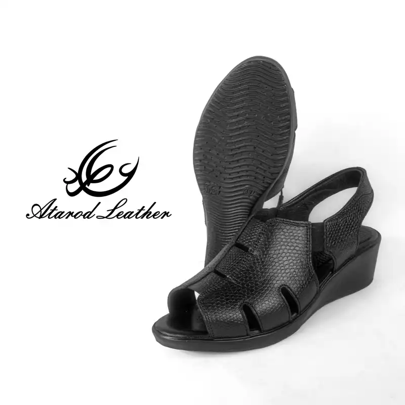 صندل زنانه چرم عطارد مدل چرم طبیعی کد SH207