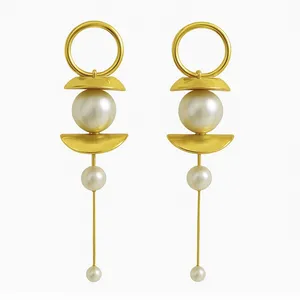 گوشواره آویز زنانه مدل مروارید