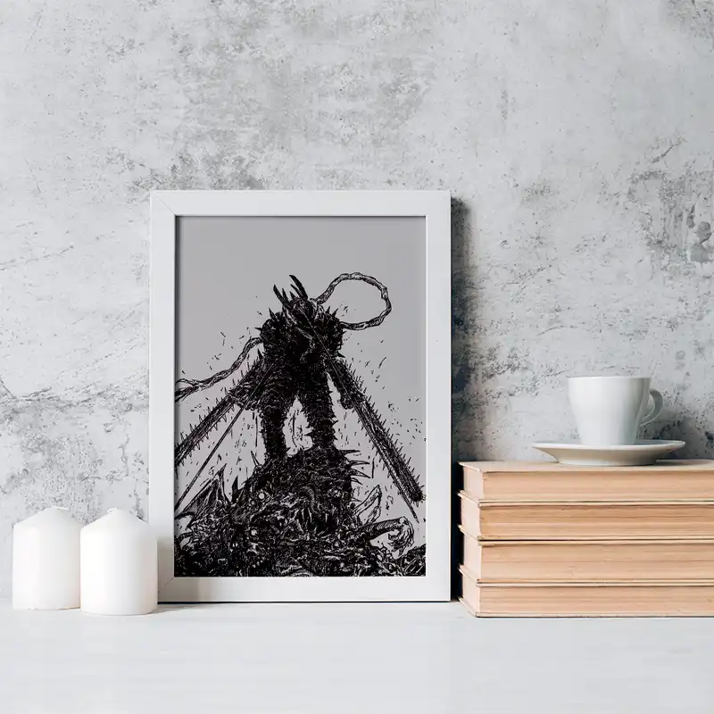 تابلو خندالو مدل دنجی انیمه مرد اره ای کد 17956