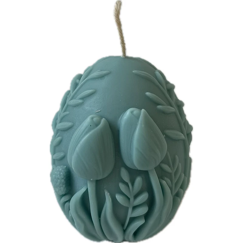 شمع دست‌ساز بدون‌بو مدل تخم مرغ لاله زمان اتمام 3 ساعت