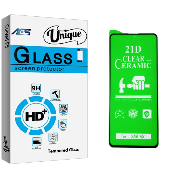 محافظ صفحه نمایش سرامیکی ای اف اس مدل Unique Glass مناسب برای گوشی موبایل سامسونگ Galaxy A51