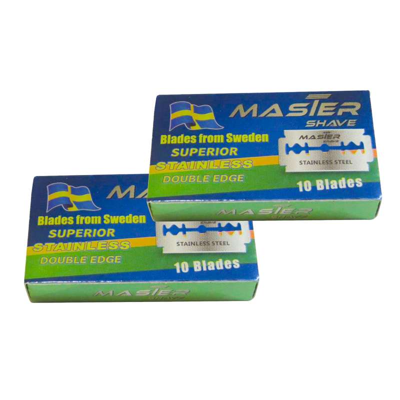 تیغ یدک مستر شیو مدل superior stainless double edge مجموعه 2 عددی تیغ یدک مستر شیو مدل superior stainless double edge مجموعه 2 عددی