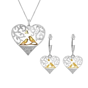 نیم ست نقره زنانه طرح پرنده مدل SET063S0