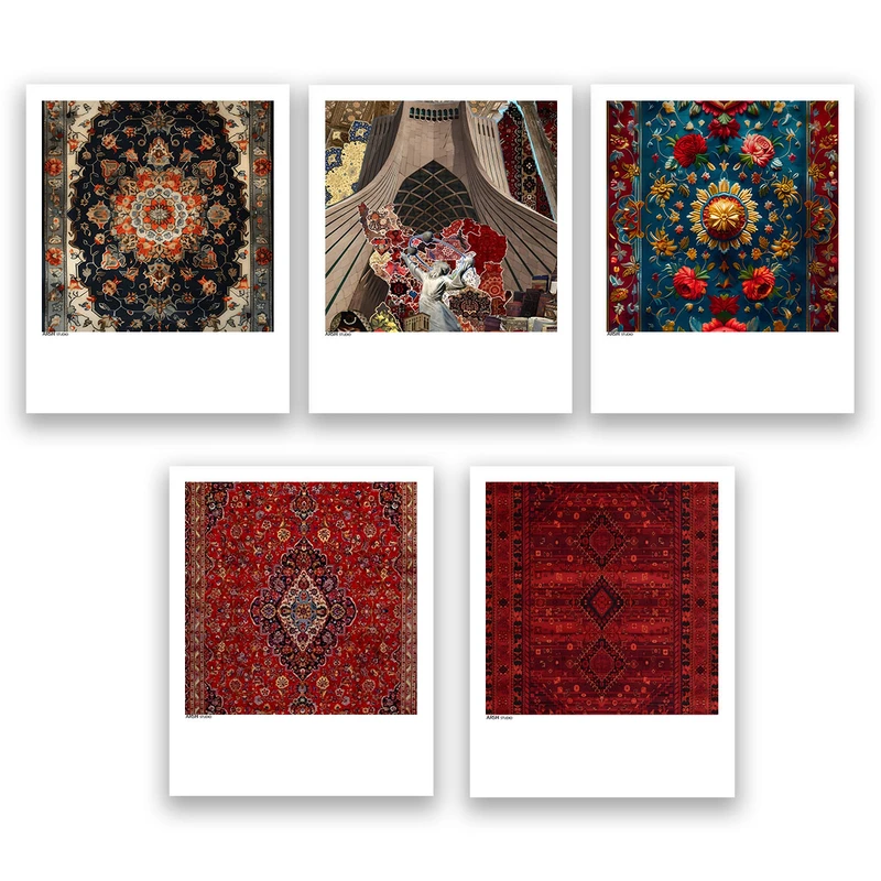 آویز تزیینی عرش مدل فانتزی سنتی ایران کد Asa970 مجموعه پنج عددی