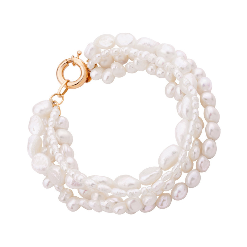 دستبند طلا 18 عیار زنانه با بند مهره‌ای گالری شیدا مجد مدل درین