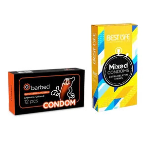 کاندوم بست لایف مدل Mixed بسته 12 عددی به همراه کاندوم Condom مدل Barbed بسته 12 عددی
