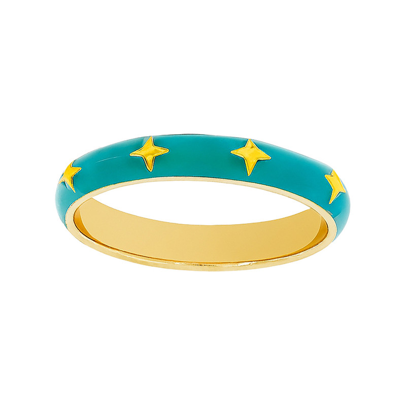 انگشتر طلا 18 عیار زنانه دوست خوب مدل Mint Enamel سایز 53