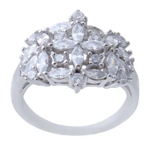 انگشتر نقره زنانه بازرگانی میلادی مدل مارکیز کد AWR_693