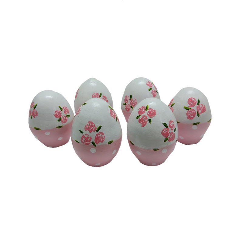 تخم مرغ تزیینی طرح گل مجموعه 6 عددی