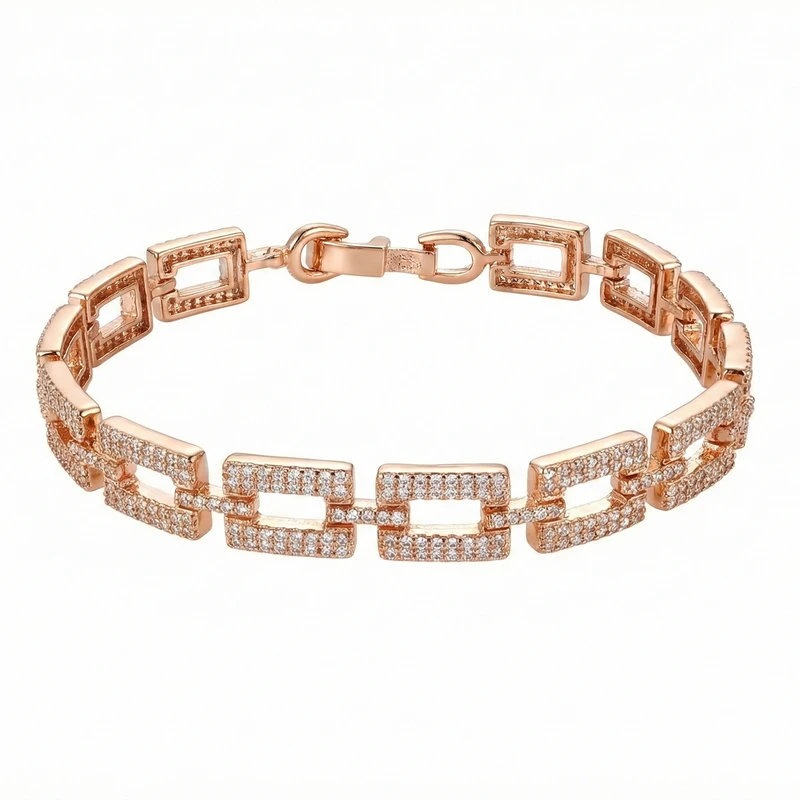 دستبند زنجیری زنانه مدل نگین دار