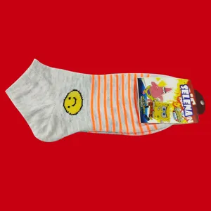 جوراب دخترانه طرح لبخند کد NG9685 