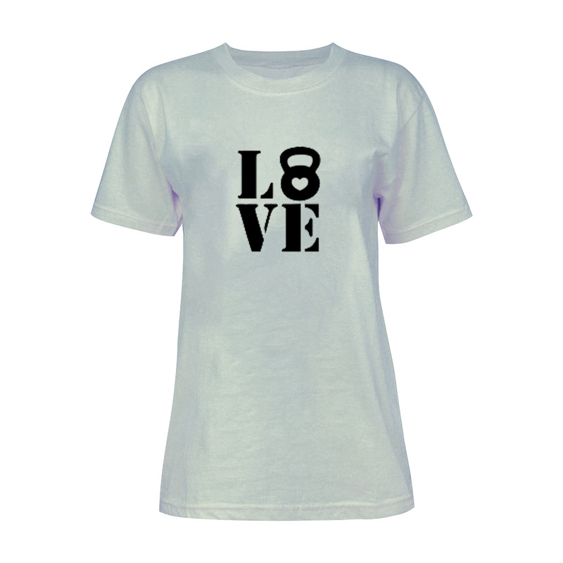 تی شرت آستین کوتاه زنانه مدل LOVE کد L78 رنگ طوسی