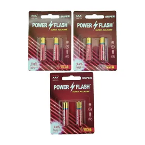 باتری نیم قلمی پاورفلش مدل سوپر آلکالاین بسته ۶عددی