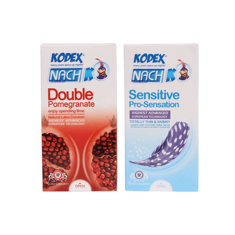 کاندوم ناچ کدکس مدل Double Pomegranate بسته 12 عددی به همراه کاندوم ناچ کدکس مدلSensitive Pro بسته 12 عددی کاندوم ناچ کدکس مدل Double Pomegranate بسته 12 عددی به همراه کاندوم ناچ کدکس مدلSensitive Pro بسته 12 عددی