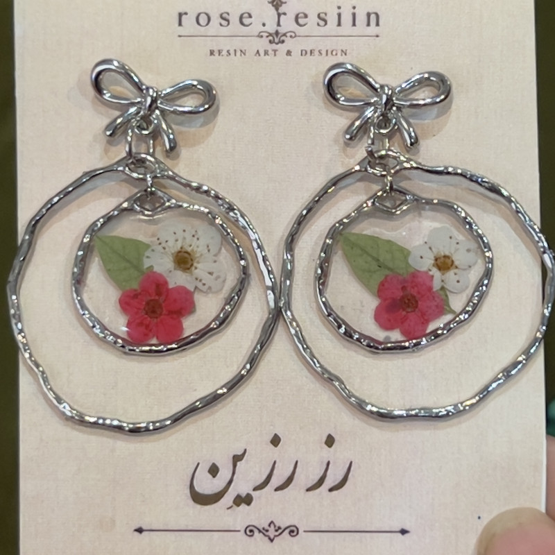 گوشواره دست دوز زنانه مدل آذین