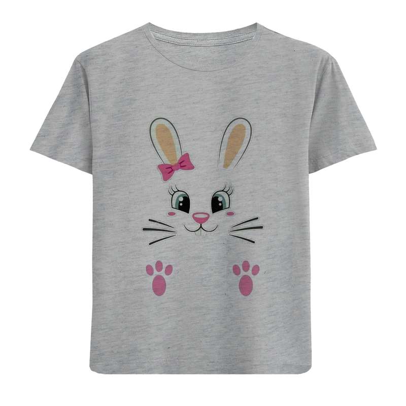 تی شرت آستین کوتاه دخترانه مدل خرگوش D242
