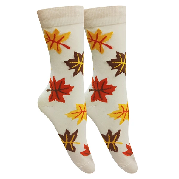 جوراب ساق بلند زنانه تن پوش هنگامه مدل پنبه برگ پاییزی کد B1