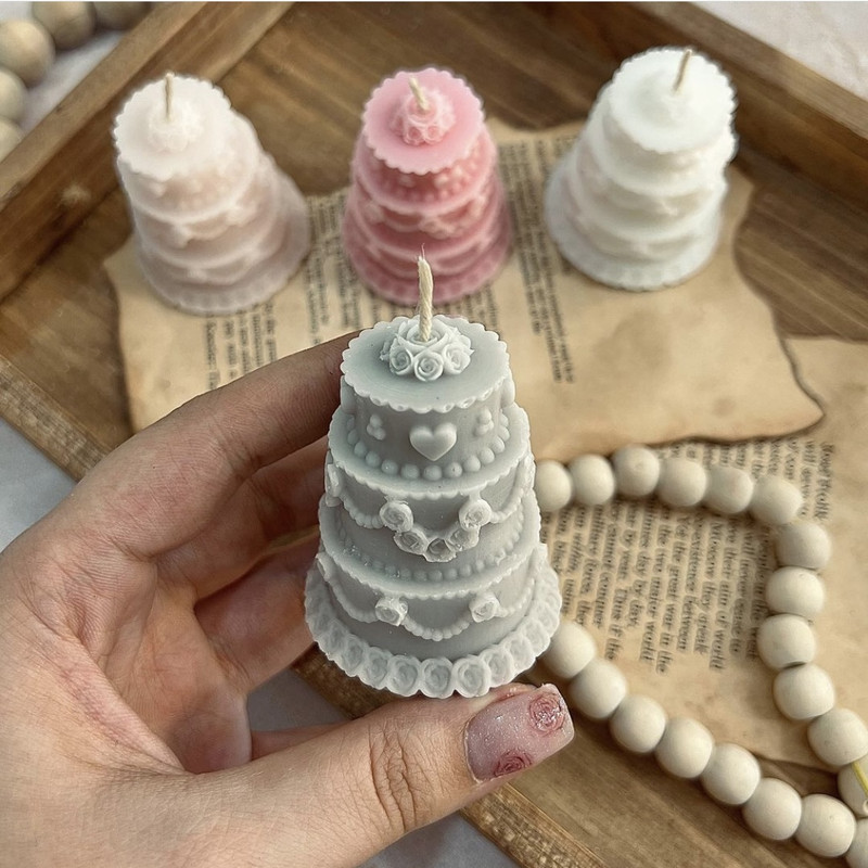 قالب شمع مدل کیک تولد 3 طبقه