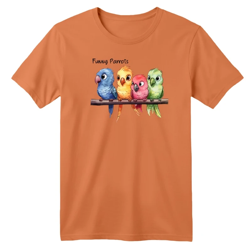 تی‌شرت آستین کوتاه لانگ بچگانه مدل پرنده ها