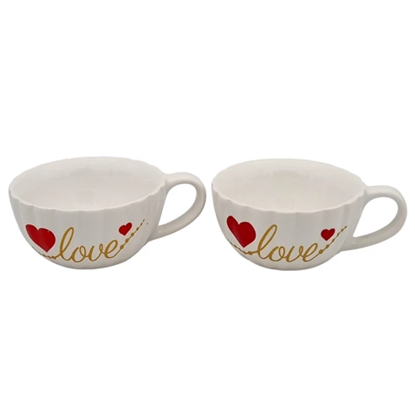 فنجان مدل صدفی کد 12113xlove مجموعه 2 عددی