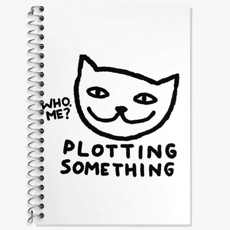 دفتر زبان 50 برگ خندالو مدل دو خط طرح گربه مشکوک کد 29284