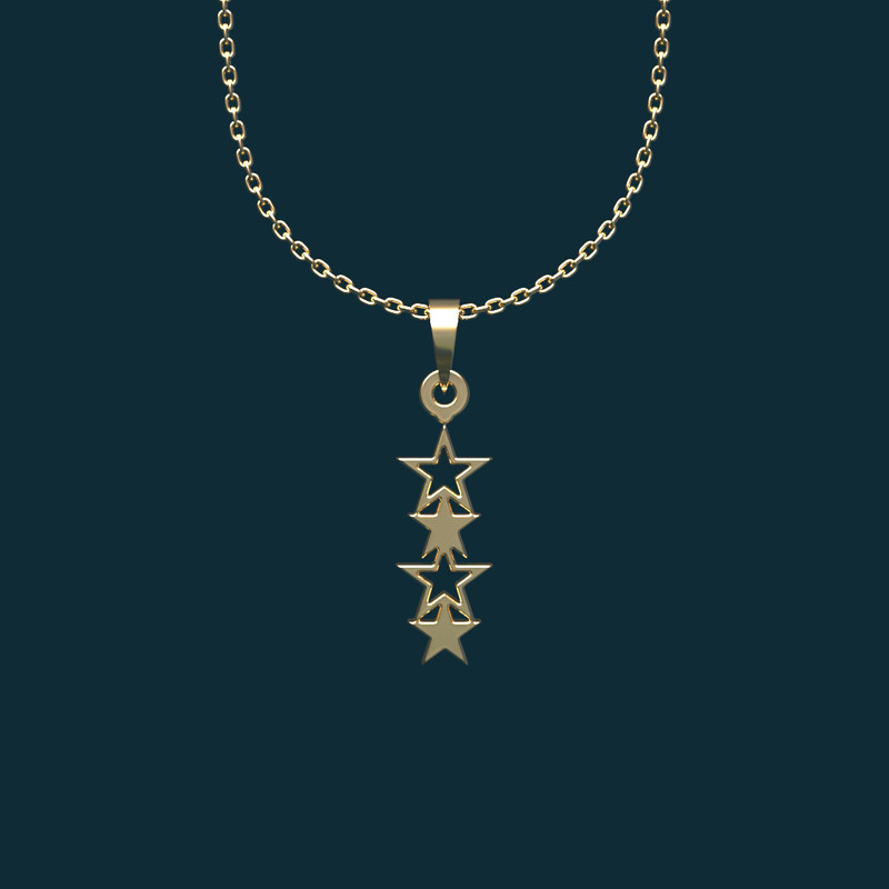 گردنبند طلا 18 عیار زنانه مدوپد مدل ستاره کد AA2-1-1209