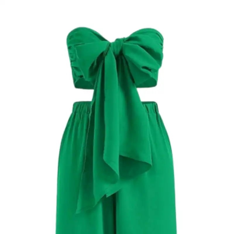 ست نیم تنه و شلوار زنانه مدل laydy رنگ سبز