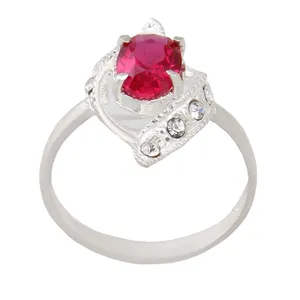 انگشتر نقره زنانه بازرگانی میلادی مدل سنگ یاقوت کد AW_235