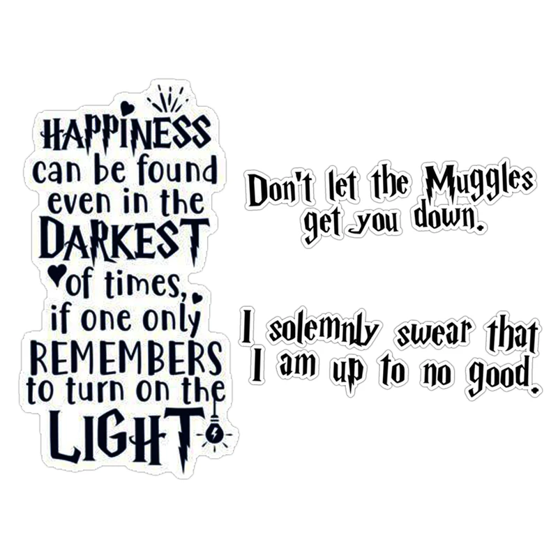 استیکر لپ تاپ و موبایل گوفی طرح متن هری پاتر مجموعه 3 عددی 