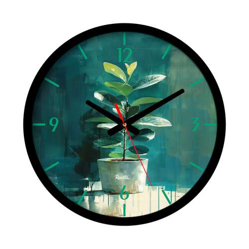 ساعت دیواری کوارتز راویتا مدل نقاشی گلدون  کد 3659