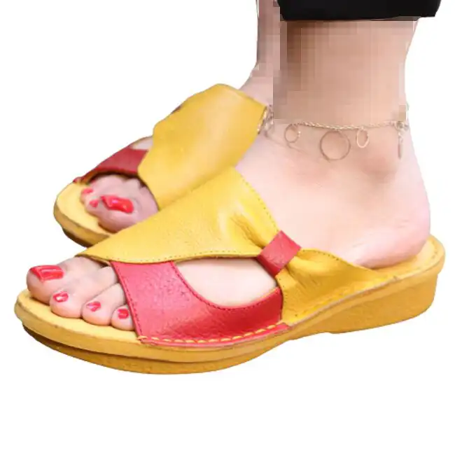 دمپایی زنانه مدل طبی تمام چرم خار پاشنه کد 216