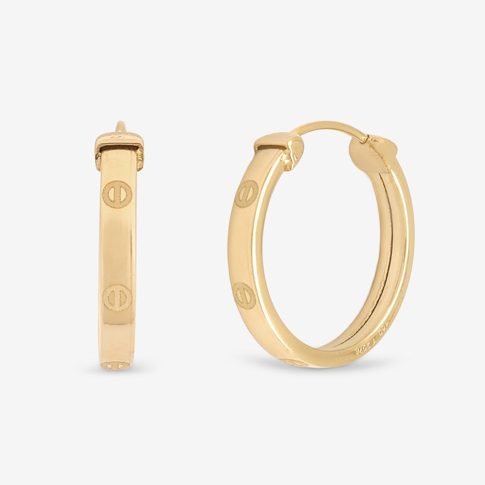 گوشواره حلقه‌ای طلا 18 عیار زنانه گالری طلای مهرسین مدل MK560