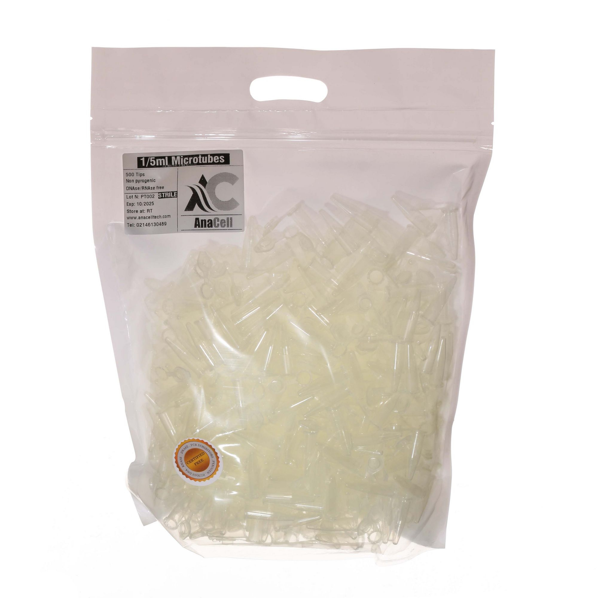 میکروتیوب آناسل مدل Rnase-Dnase-Free-1.5  بسته 500 عددی