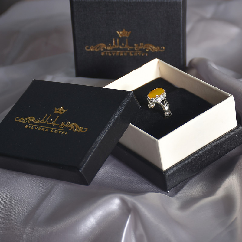 انگشتر نقره مردانه نقره جات لطفی مدل عقیق کد ANMS022E03