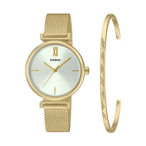 ست دستبند و ساعت مچی عقربه ای زنانه کاسیو مدل LTP-2023VMG-7CDR