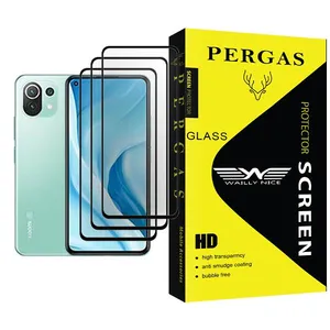 Waily Nice Pergas Glass MIX003 Screen Protector For Xiaomi Mi 11 Lite 5G Pack Of 3