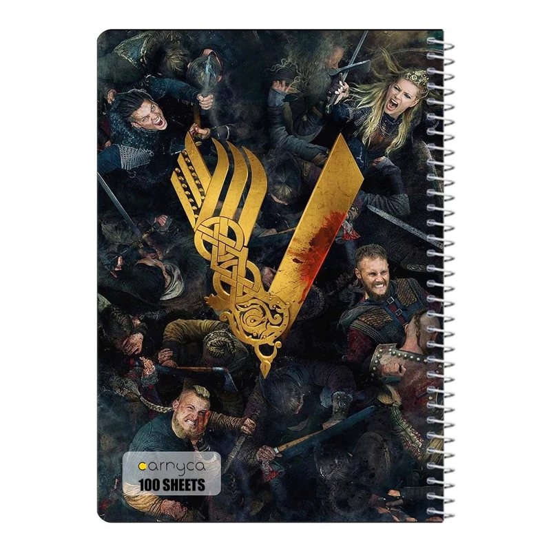 دفتر شطرنجی 100 برگ سیمی کارنیکا طرح وایکینگ ها Vikings کد 59180
