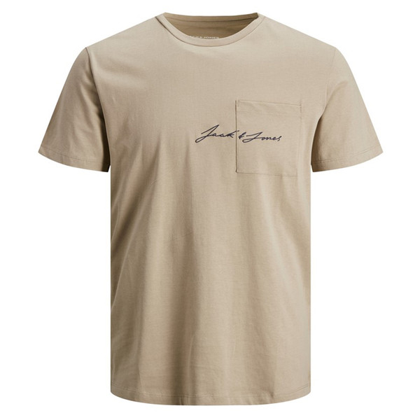 تی شرت آستین کوتاه مردانه جک اند جونز مدل ساده جیب دار کد Olympus12180662 رنگ کرم
