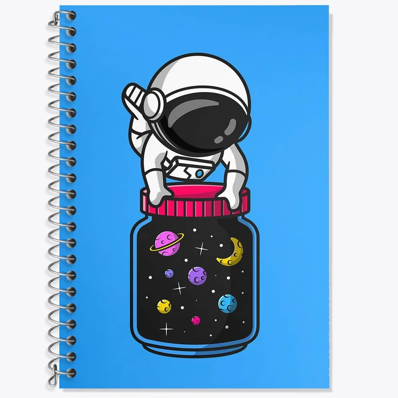 دفتر زبان 50 برگ خندالو مدل سه خط طرح فضانورد کد 25082