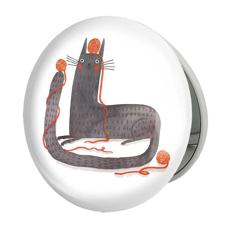 آینه جیبی خندالو طرح گربه مدل تاشو کد 5223 