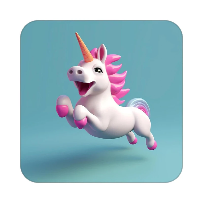 زیر لیوانی کاکتی طرح اسب تک شاخ و یونیکورن مدل mp29859