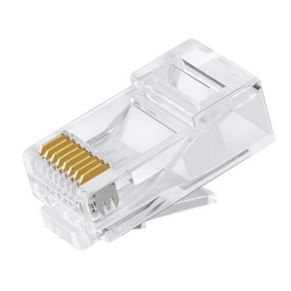 سوکت شبکه Cat6 UTP RJ45 یوبینت کد 6u100 بسته 100 عددی